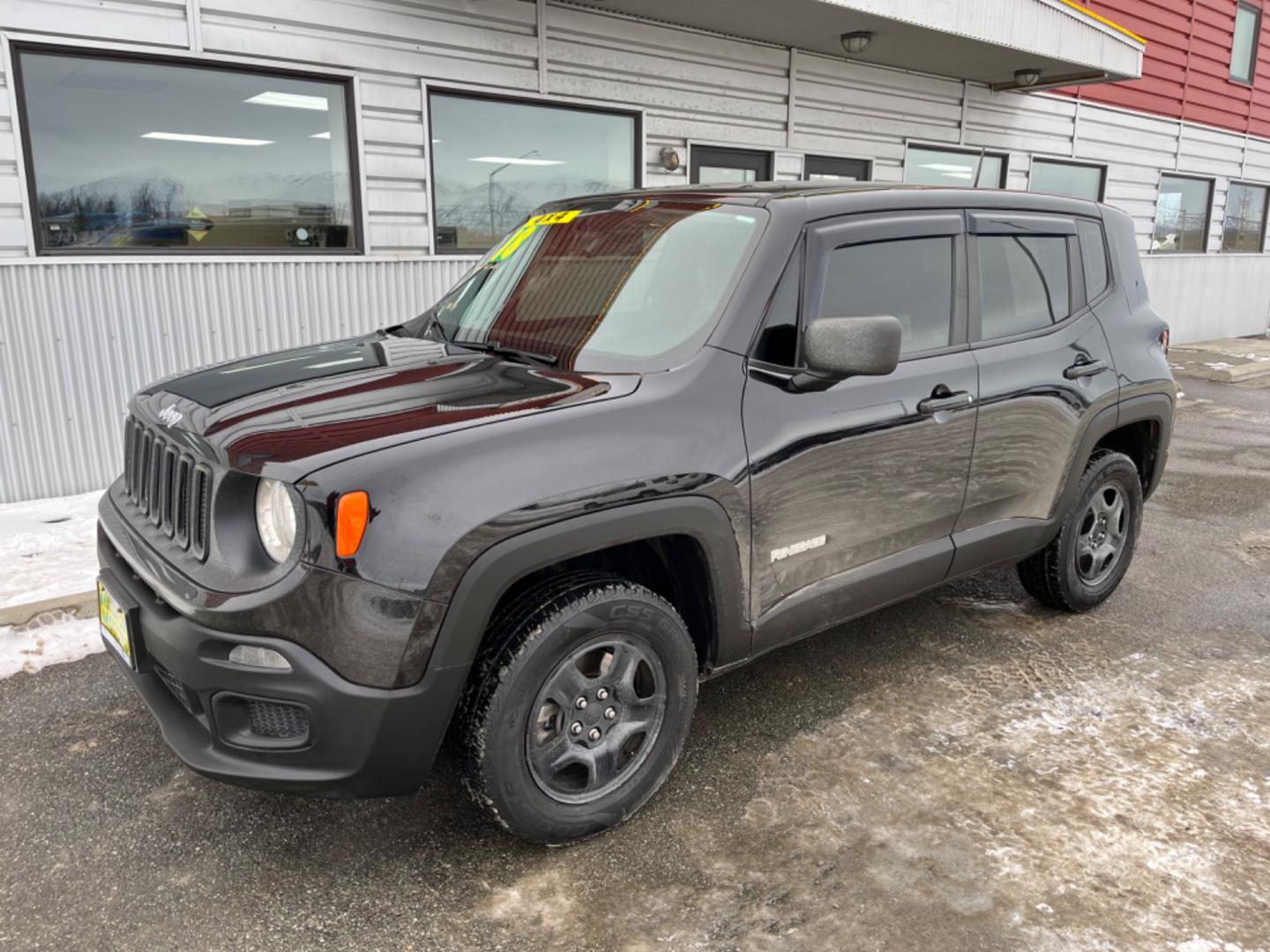 2018 Black Jeep Renegade Sport 4WD (ZACCJBAB8JP) with an 2.4L L4 DOHC 16V engine, 9 speed auto transmission, located at 1960 Industrial Drive, Wasilla, 99654, (907) 274-2277, 61.573475, -149.400146 - Photo#0